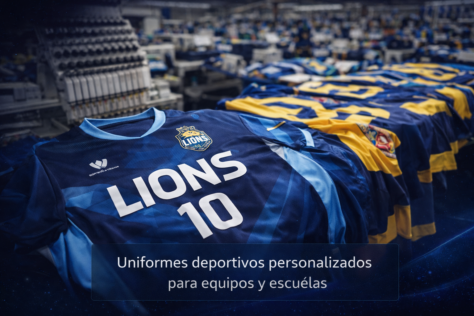 Uniforme deportivo personalizado: colores, números y escudo